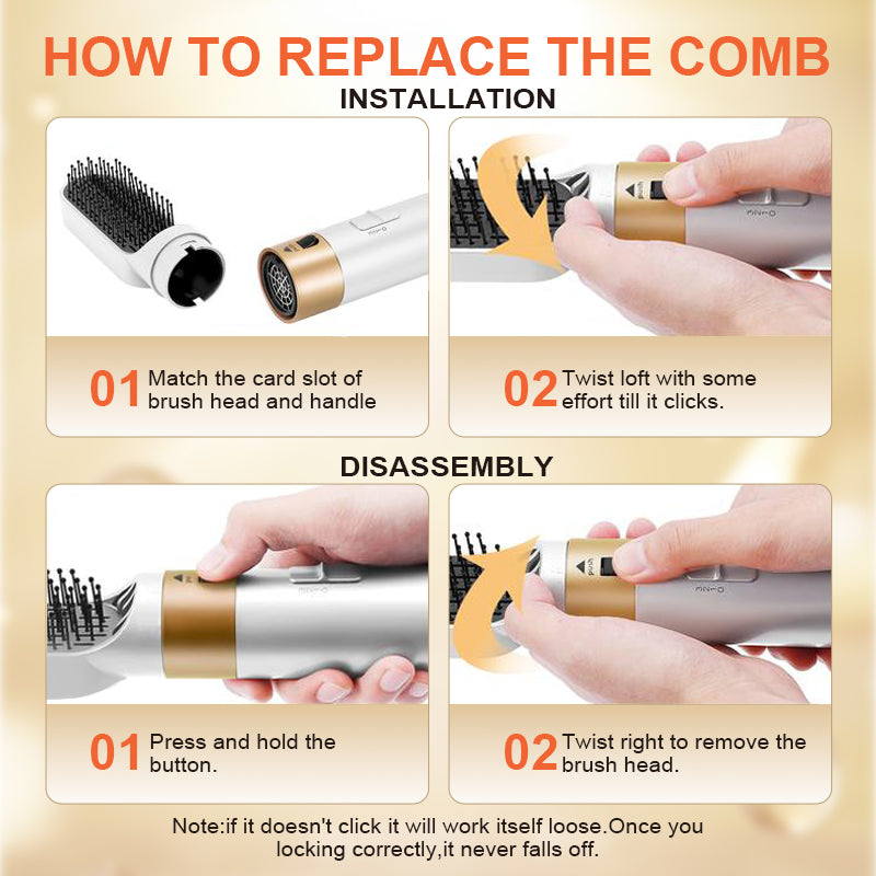 Hair Dryer Brush 5-in-1 Multifunctional Hair Styler 1,High Speed Negative Ion Hair Dryer Fast Drying Professional Blow Dry Brush for Curly Hair Curly Hair Straightening Wave Styling Salon Tool