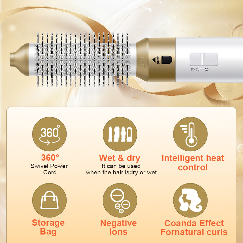Hair Dryer Brush 5-in-1 Multifunctional Hair Styler 1,High Speed Negative Ion Hair Dryer Fast Drying Professional Blow Dry Brush for Curly Hair Curly Hair Straightening Wave Styling Salon Tool